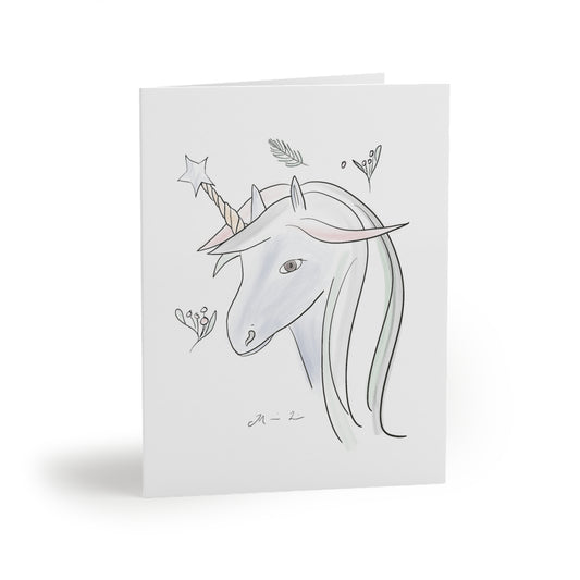 Winter Holiday Magical Unicorn Greeting Cards - Set of 8
