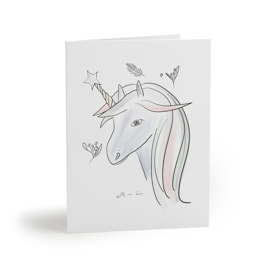 Winter Holiday Magical Unicorn Greeting Cards - Set of 8