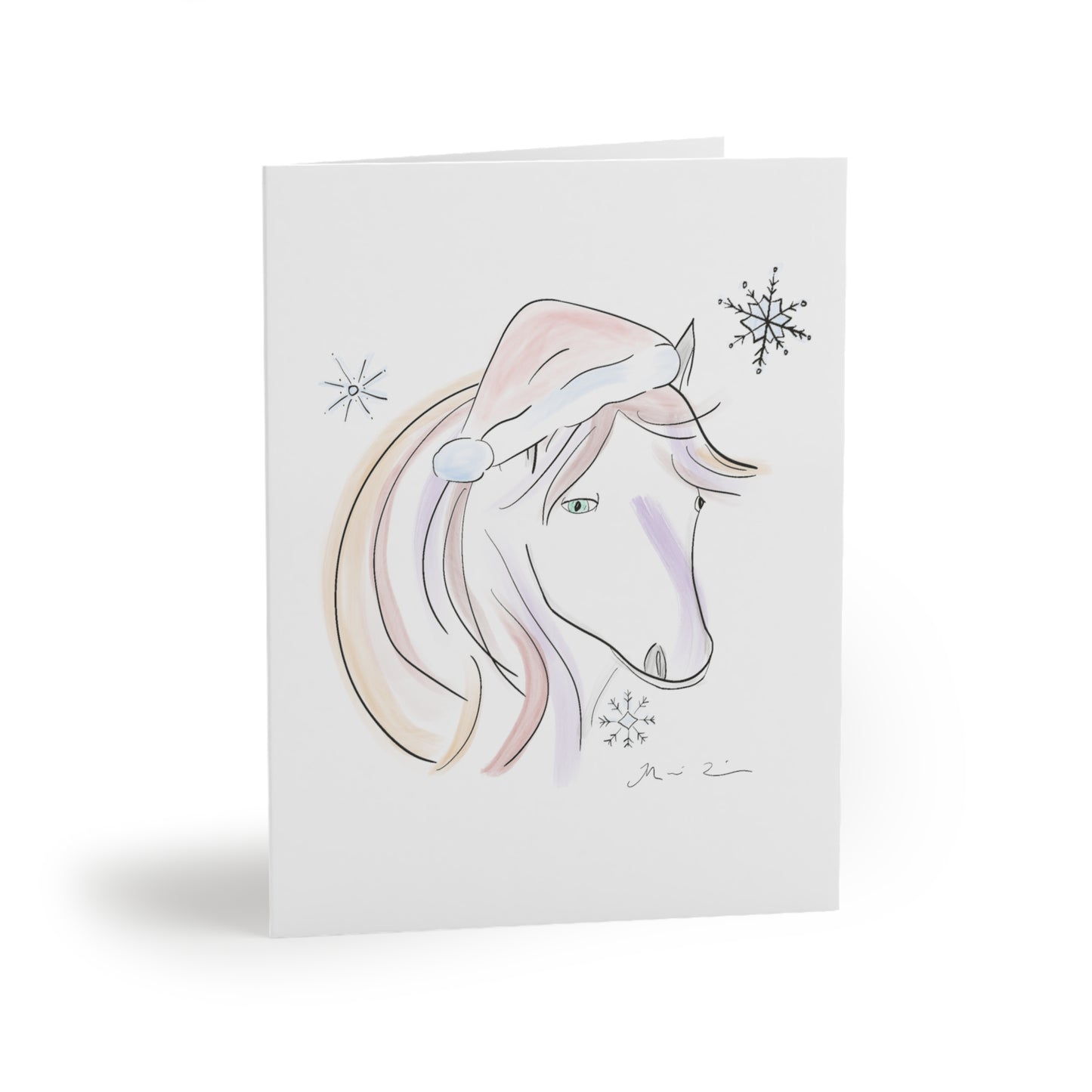 Christmas Whimsical Horse Greeting Cards - Set of 8