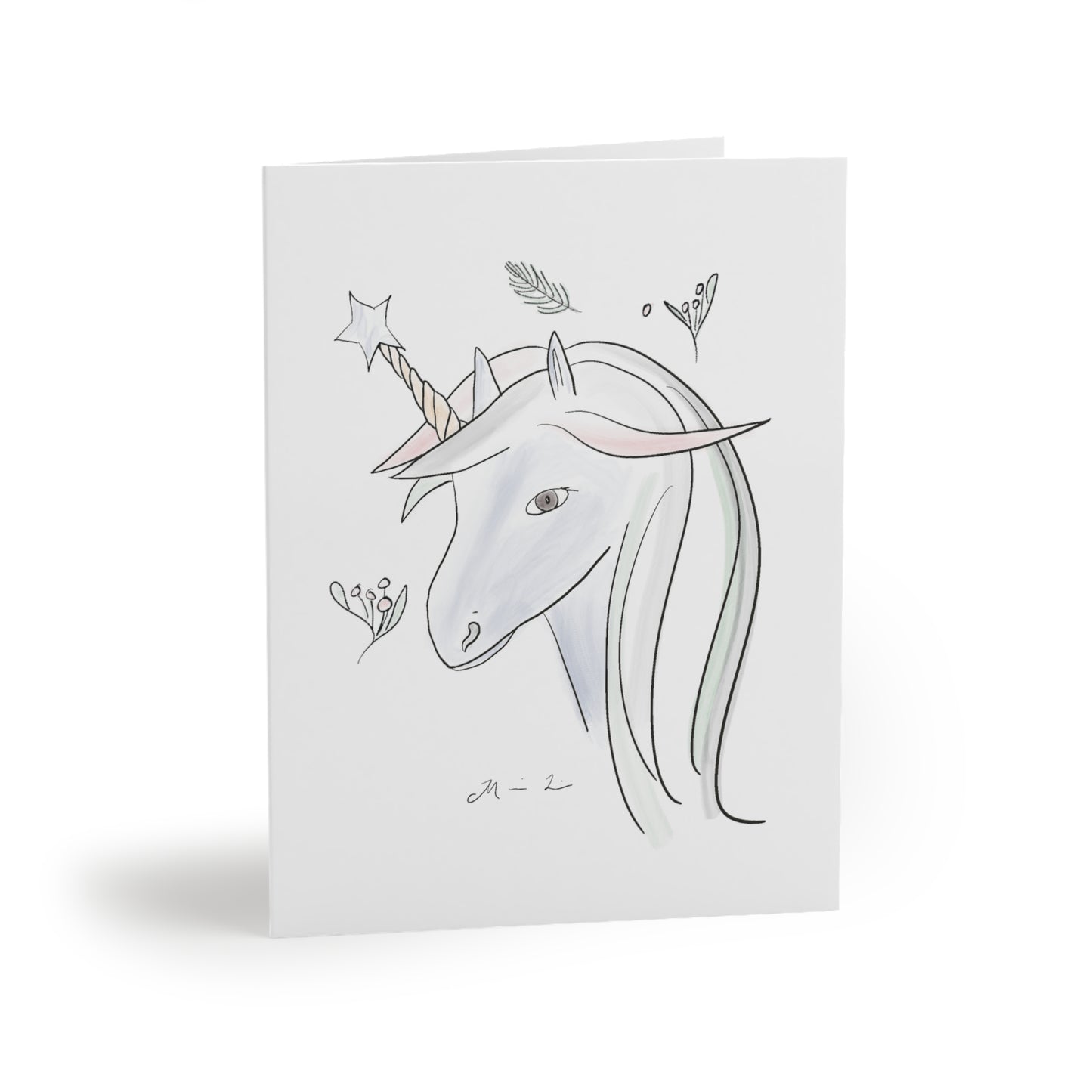 Winter Holiday Magical Unicorn Greeting Cards - Set of 8
